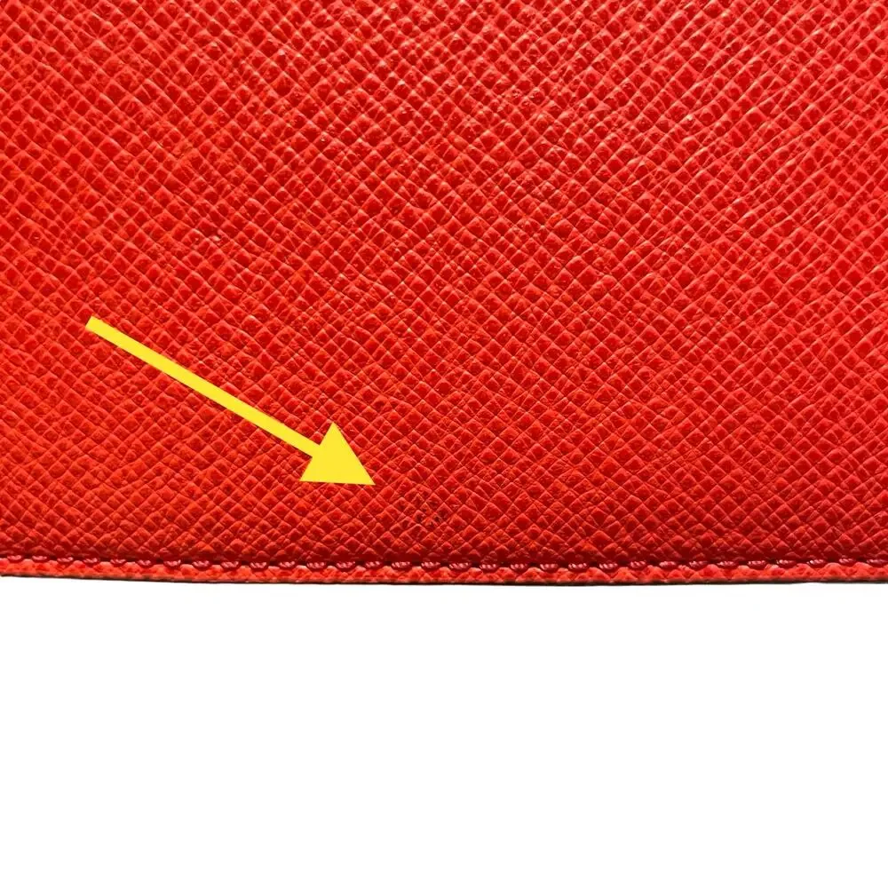 Cole Haan | Red Orange Pebbled Leather Rectangle Wristlet Wallet Clutch